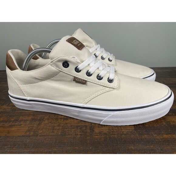 Vans Chukka Low Cream Off White Canvas Sneakers Brown Accents Men’s 11.5 -Clean - Picture 2 of 10